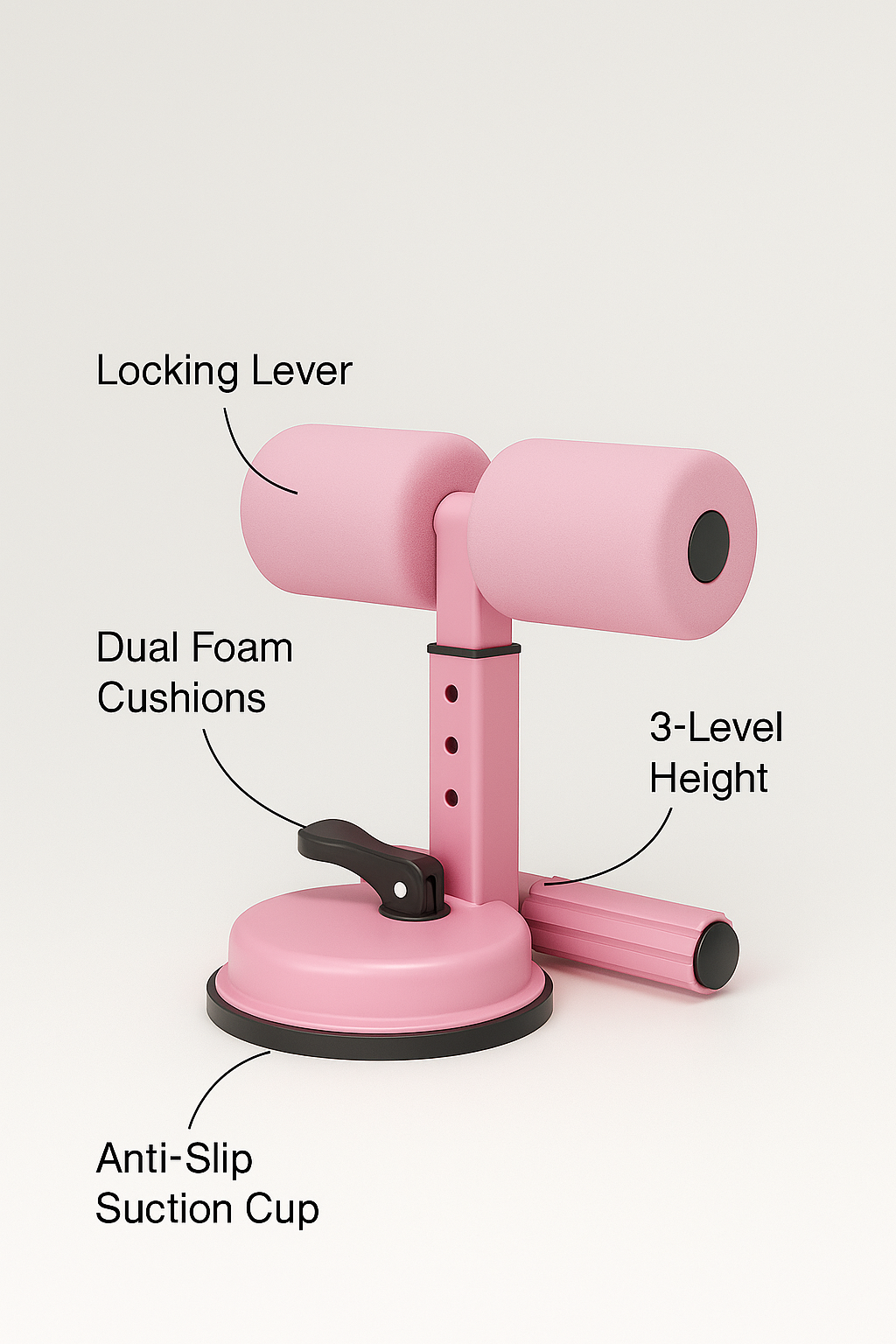 Sit-Up Assistant for Home Fitness with Suction Fixation